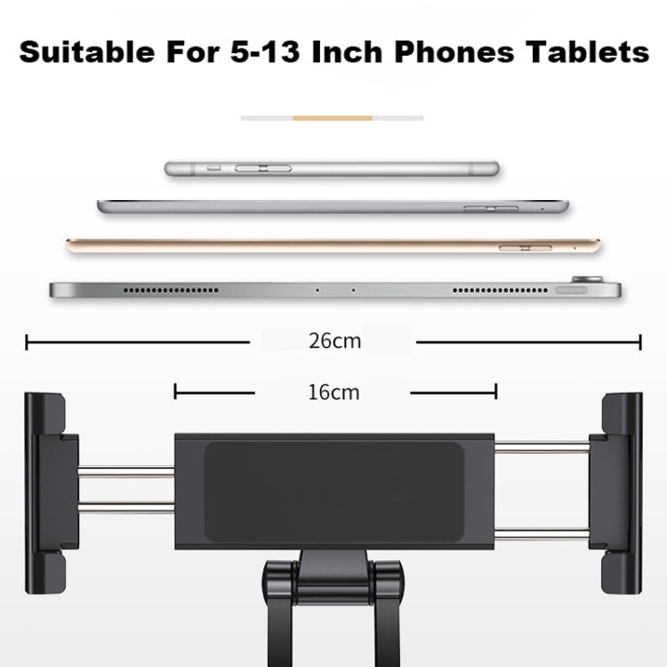 2 In 1 Aluminum Alloy Tablet PC Holder Wall Mount Mobile Phone Holder(Black)