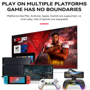 For PS4 Dazzle Color Light Wireless Bluetooth Grip(Black)