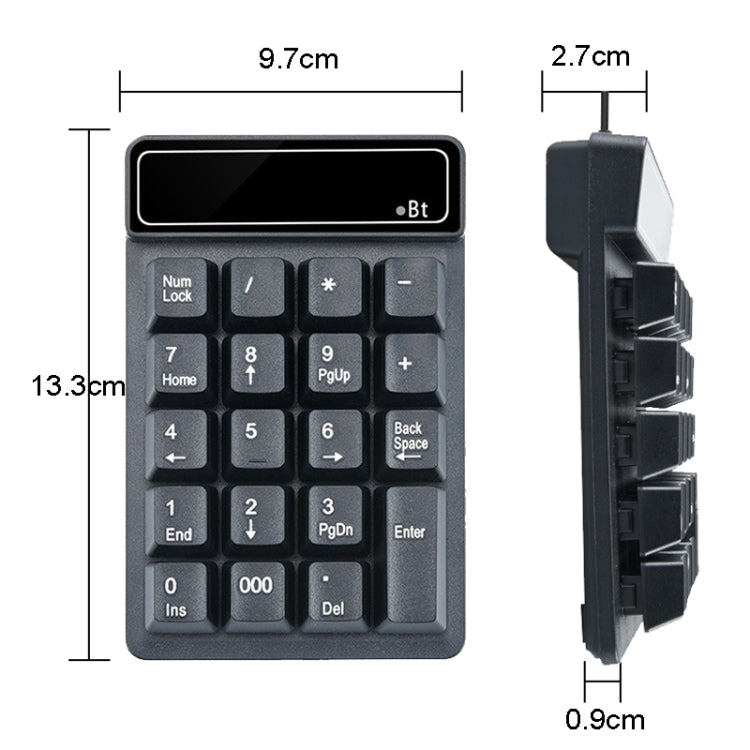 K6 19 Key Mini Wireless Bluetooth Digital Keyboard Suspended Mechanical Universal Keypad 4.0(Black)