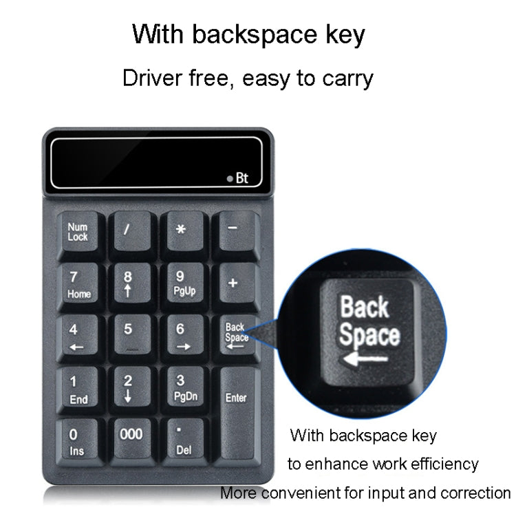 K6 19 Key Mini Wireless Bluetooth Digital Keyboard Suspended Mechanical Universal Keypad 4.0(Black)