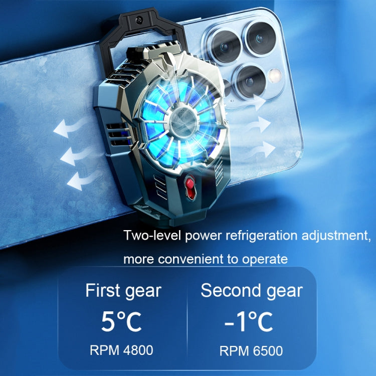 X20 Semiconductor Mobile Phone Radiator LED Light Mini Phone Cooling Fan, Color: Frosted Black