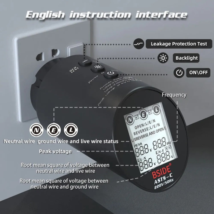 BSIDE ASTS Circuit Analyzer Plug Power Tester EU Plug