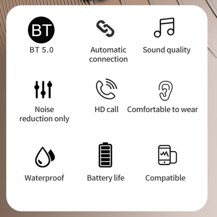 TWS Ear-Mounted LED Digital Display Noise Reduction Bluetooth Earphones With Power Bank Function(Blue)
