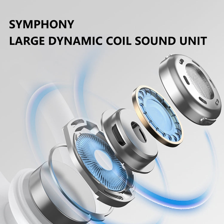 TWS Ear-Mounted LED Digital Display Noise Reduction Bluetooth Earphones With Power Bank Function(Blue)
