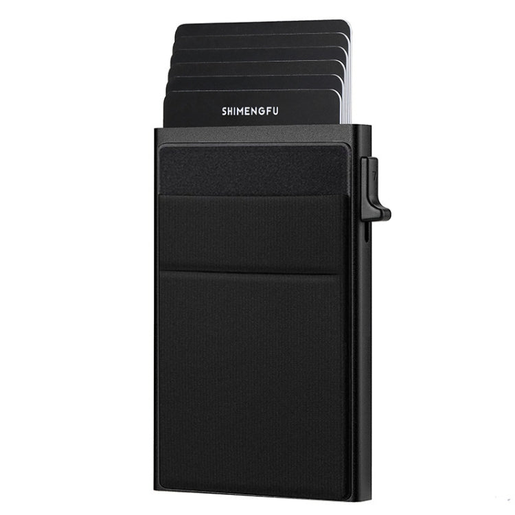 Slim Metal Wallet Pop Up Credit Card Holder RFID Blocking Men Business Card Clip(Black)