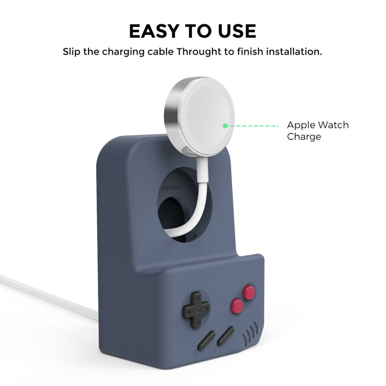 For Apple Watch Silicone Charging Stand Charging Base Storage Stand With Charger(Midnight Blue)