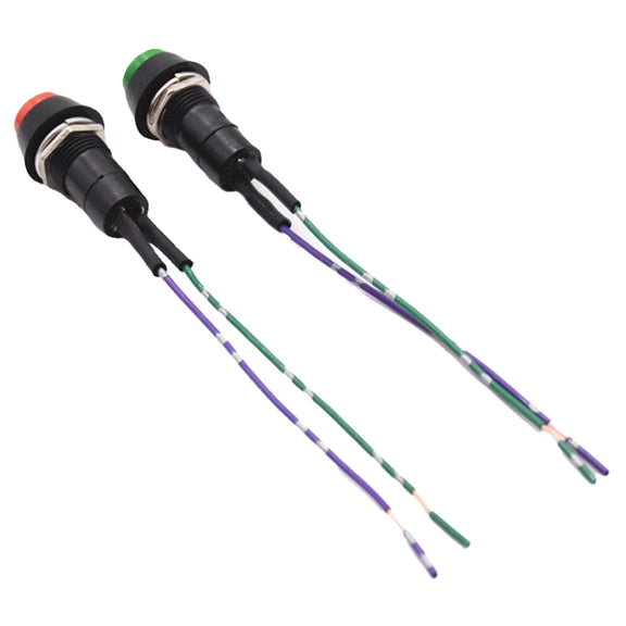2pcs Car Modification Horn Switch Universal Button Modification Small Switch(Red Button)