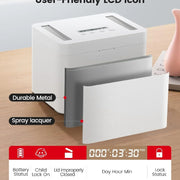 Vaydeer Metal Timed Self-Control Phone Lock Box With Child Lock And LED Display, Spec: Small White