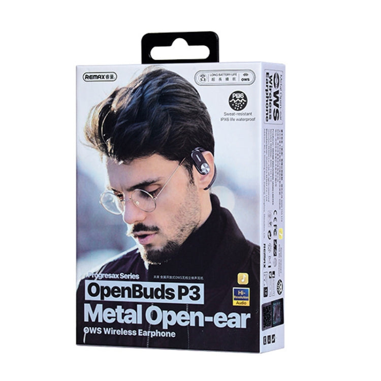 REMAX OpenBuds P3 Metal Open-Ear OWS Wireless Bluetooth Earphone(Black)