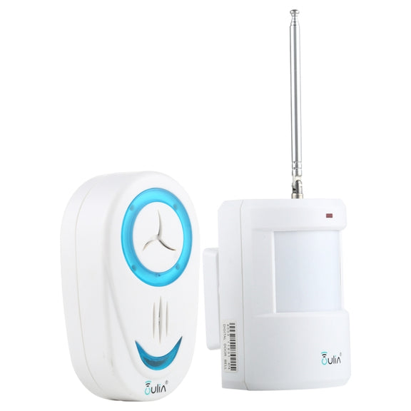 OULIA 220V Wireless Sensor Door Chime Electro Guard Watch, US Plug