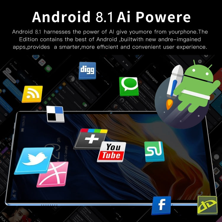 PA15 4G LTE Tablet PC, 10.1 inch, 4GB+32GB, Android 8.1 MTK6750 Octa Core, Support Dual SIM, WiFi, Bluetooth, GPS(Blue)