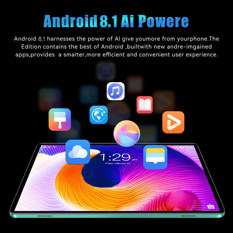 12S Pro 4G LTE Tablet PC, 10.1 inch, 4GB+64GB, Android 8.1  MTK6755 Octa-core 2.0GHz, Support Dual SIM / WiFi / Bluetooth / GPS (Green)