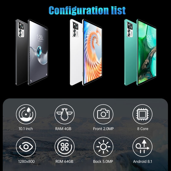 12S Pro 4G LTE Tablet PC, 10.1 inch, 4GB+64GB, Android 8.1  MTK6755 Octa-core 2.0GHz, Support Dual SIM / WiFi / Bluetooth / GPS (Green)
