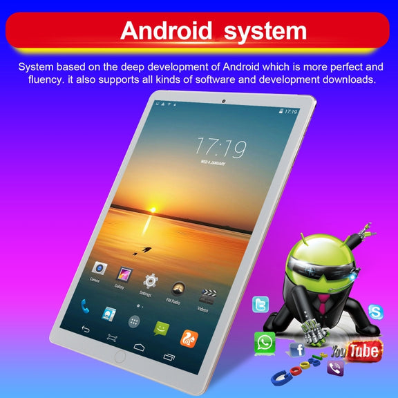 P30 3G Phone Call Tablet PC, 10.1 inch, 2GB+16GB, Android 7.0 MTK6735 Quad-core Cortex-A53 1.3GHz, Support WiFi / Bluetooth / GPS, AU Plug(Black)