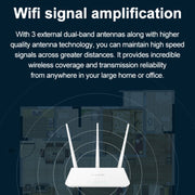 Tenda F3 Wireless 2.4GHz 300Mbps WiFi Router with 3*5dBi External Antennas(White)
