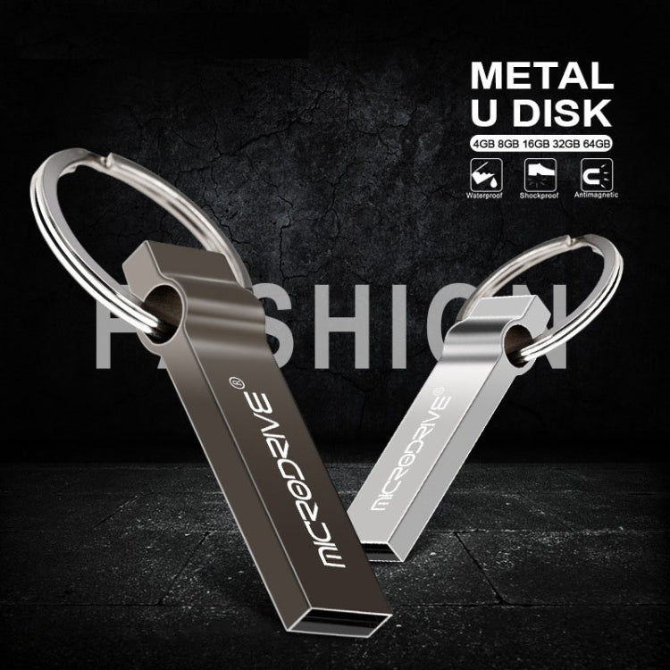 MicroDrive 4GB USB 2.0 Metal Keychain U Disk (Black)