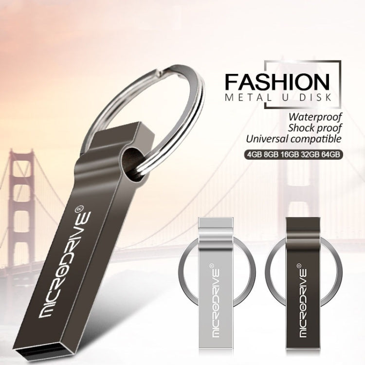 MicroDrive 4GB USB 2.0 Metal Keychain U Disk (Grey)
