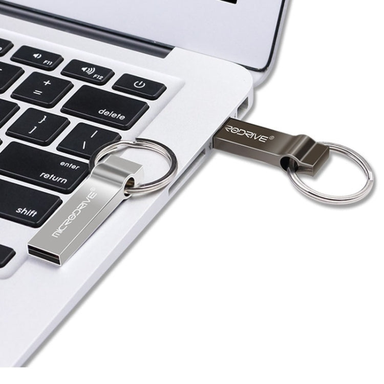 MicroDrive 8GB USB 2.0 Metal Keychain U Disk (Black)