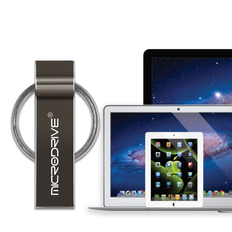 MicroDrive 8GB USB 2.0 Metal Keychain U Disk (Black)