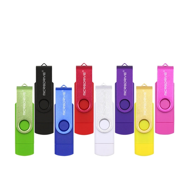 MicroDrive 32GB USB 2.0 Mobile Computer Dual-use Rotating OTG Metal U Disk (Pink)