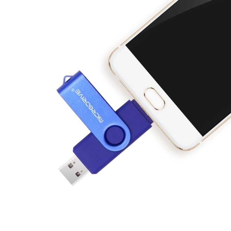 MicroDrive 32GB USB 2.0 Mobile Computer Dual-use Rotating OTG Metal U Disk (Red)