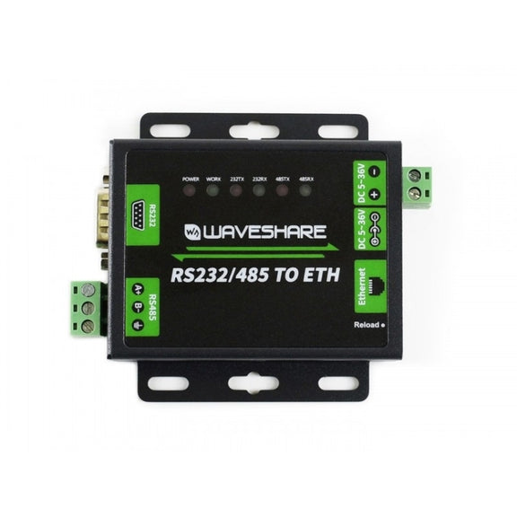 Waveshare Industrial RS232/RS485 to Ethernet Converter, US Plug