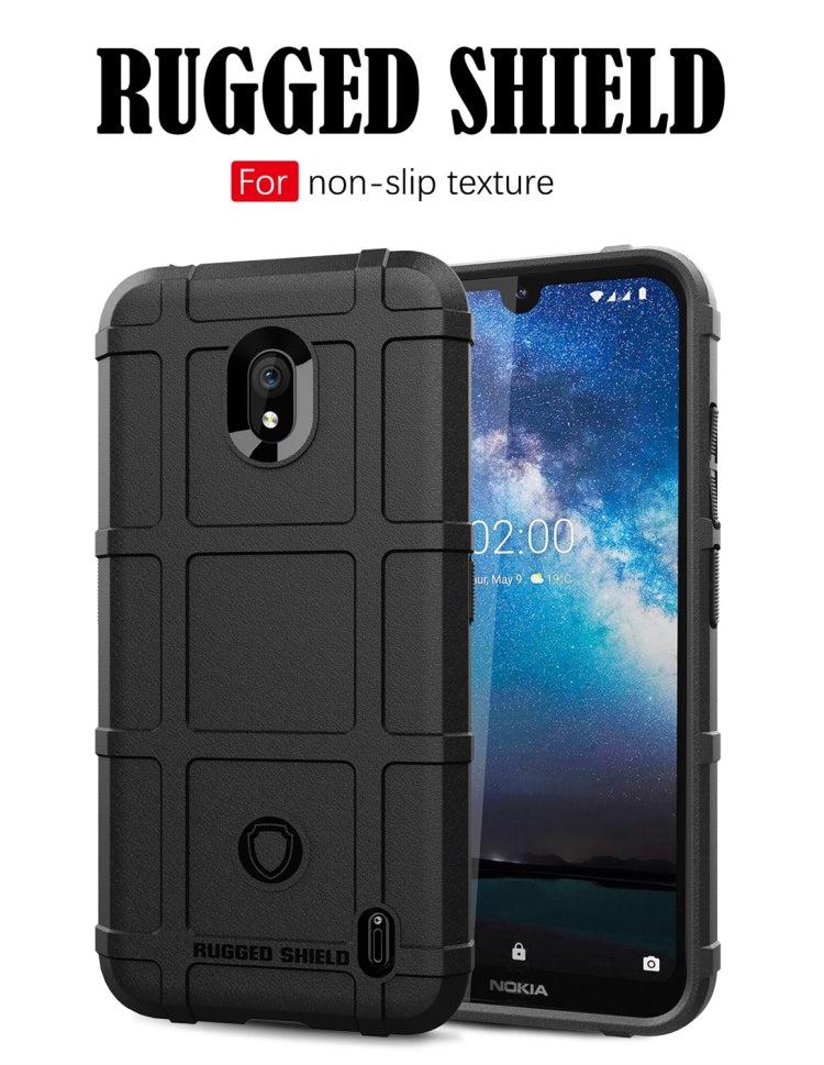 Shockproof Protector Cover Full Coverage Silicone Case for Nokia 2.2 (Black)