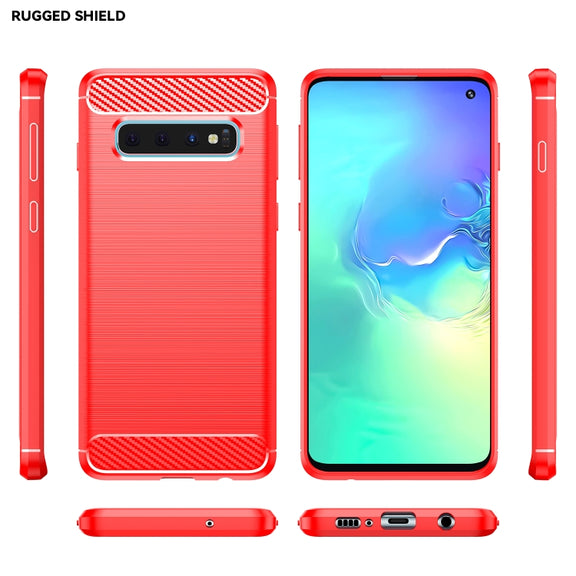 Brushed Texture Carbon Fiber TPU Case for Galaxy S10