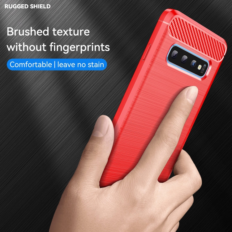 Brushed Texture Carbon Fiber TPU Case for Galaxy S10