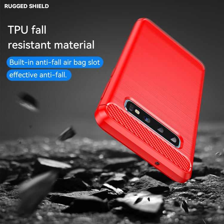 Brushed Texture Carbon Fiber TPU Case for Galaxy S10