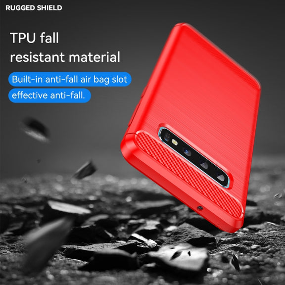 Brushed Texture Carbon Fiber TPU Case for Galaxy S10